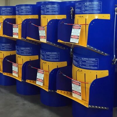 Blue Superchute door sections ready to ship.