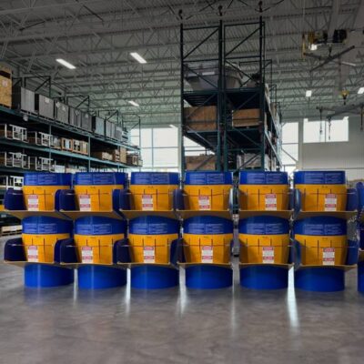 Blue Superchute door sections ready to ship.